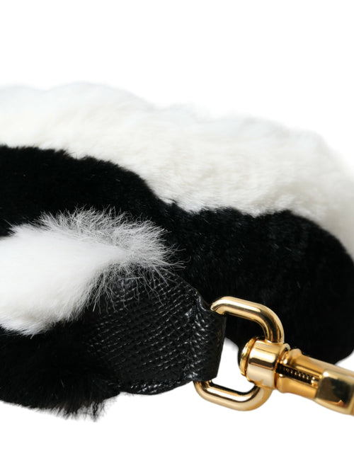 Dolce & Gabbana Black White Lapin Fur Accessory Shoulder Strap - ClickThatClicks 