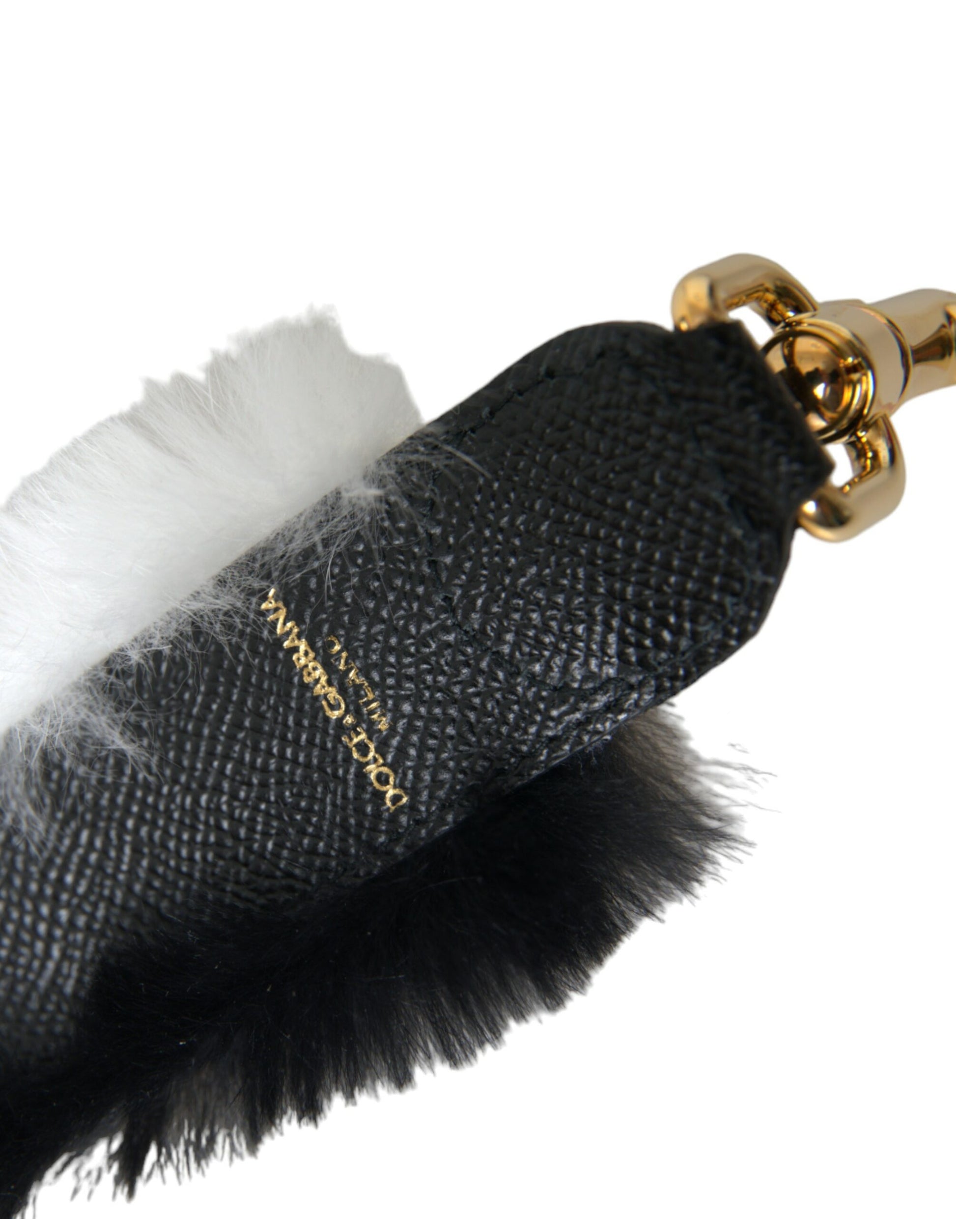 Dolce & Gabbana Black White Lapin Fur Accessory Shoulder Strap - ClickThatClicks 