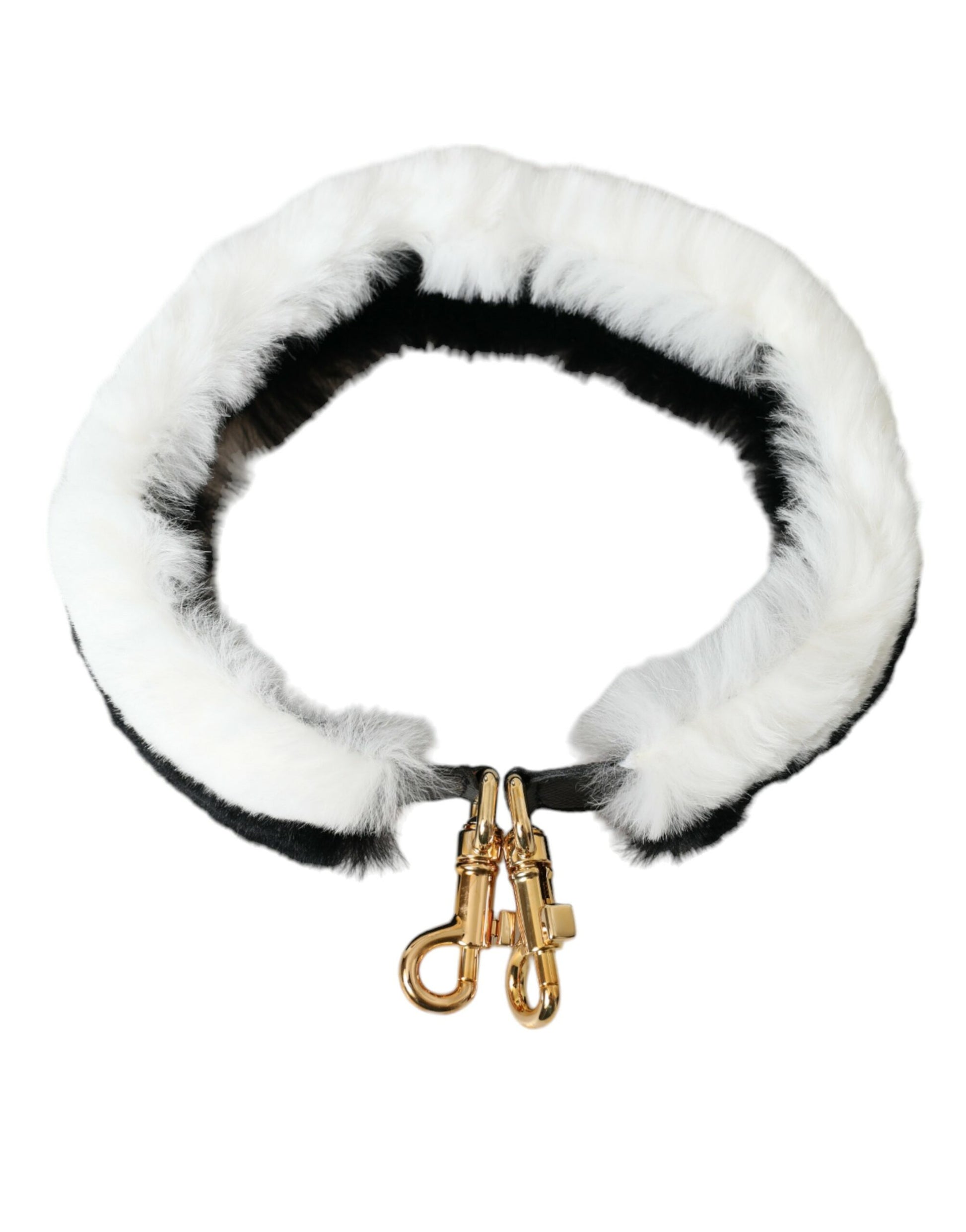 Dolce & Gabbana Black White Lapin Fur Accessory Shoulder Strap - ClickThatClicks 