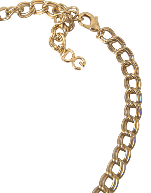 Dolce & Gabbana Gold Chain Rose Cross Strawberry Star Pendant Necklace - ClickThatClicks 