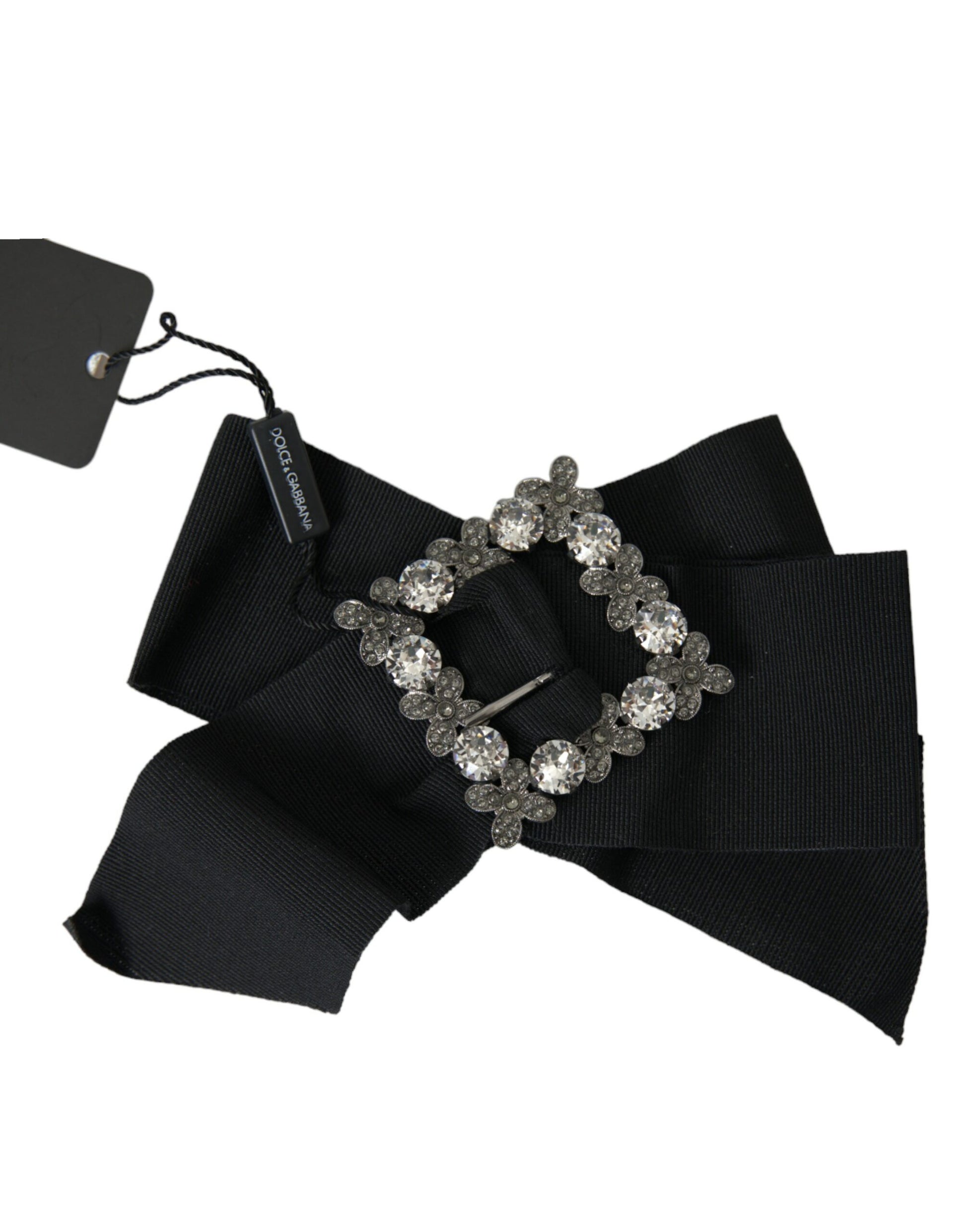 Dolce & Gabbana Black Swarovski Crystal Embellished Hair Clip - ClickThatClicks 