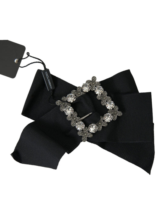 Dolce & Gabbana Black Swarovski Crystal Embellished Hair Clip - ClickThatClicks 