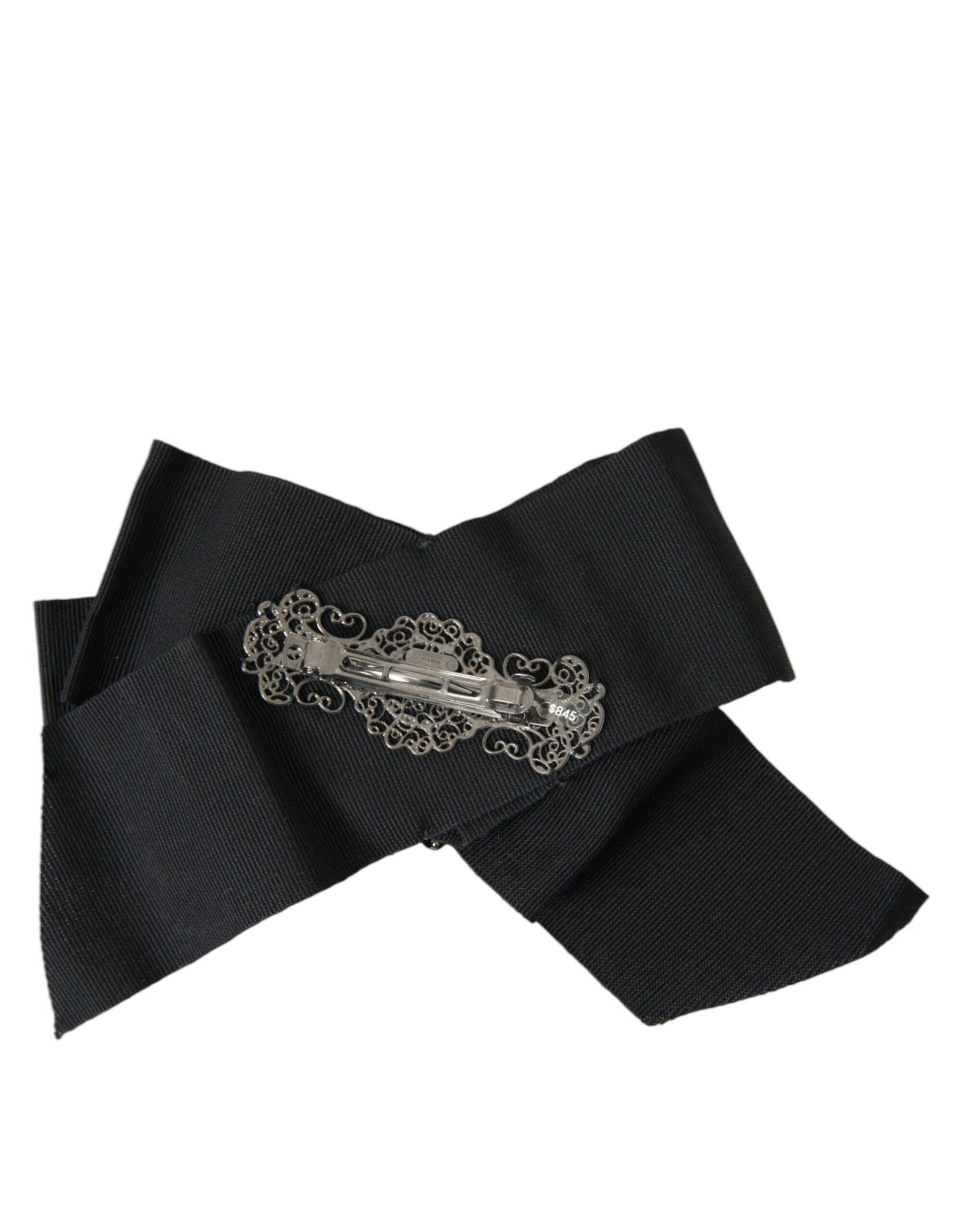 Dolce & Gabbana Black Swarovski Crystal Embellished Hair Clip - ClickThatClicks 