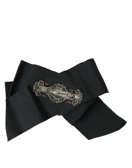 Dolce & Gabbana Black Swarovski Crystal Embellished Hair Clip - ClickThatClicks 