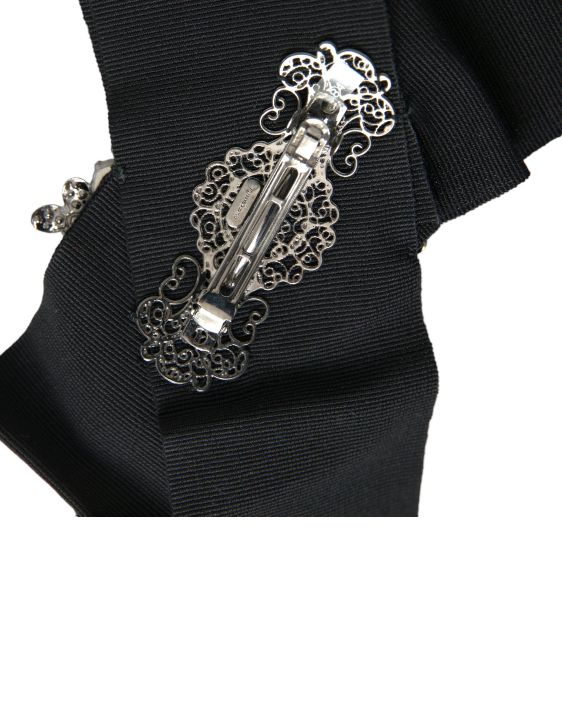 Dolce & Gabbana Black Swarovski Crystal Embellished Hair Clip - ClickThatClicks 