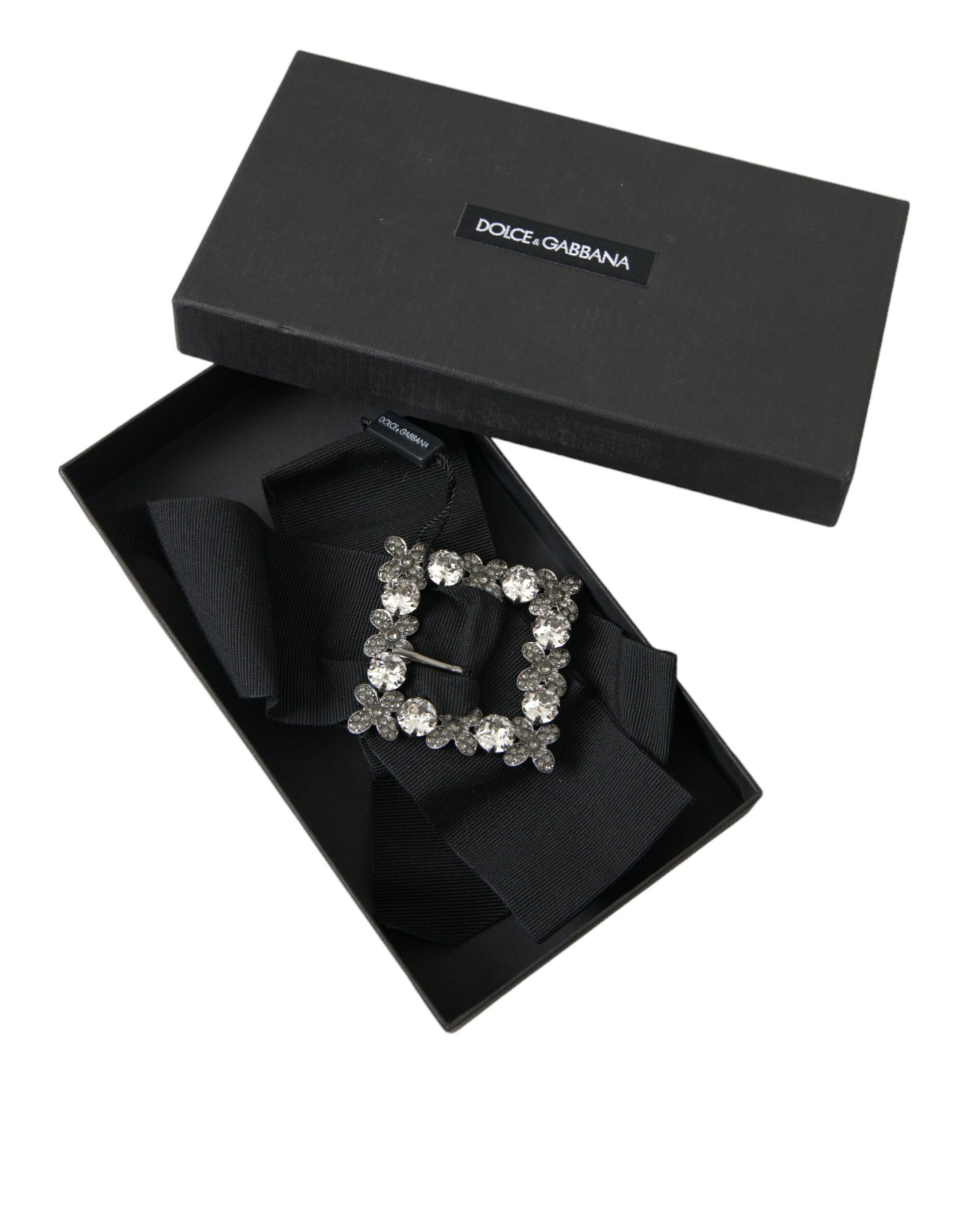 Dolce & Gabbana Black Swarovski Crystal Embellished Hair Clip - ClickThatClicks 