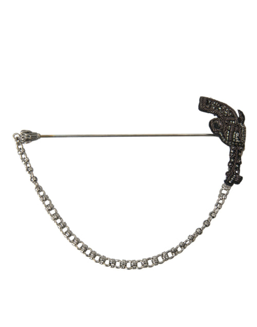 Dolce & Gabbana Brass Copper Silk Revolver Gun Men Brooch Lapel Pin - ClickThatClicks 