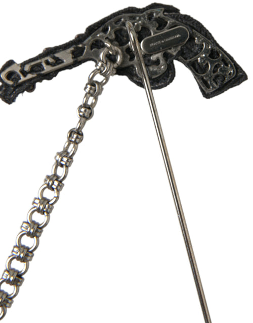 Dolce & Gabbana Brass Copper Silk Revolver Gun Men Brooch Lapel Pin - ClickThatClicks 
