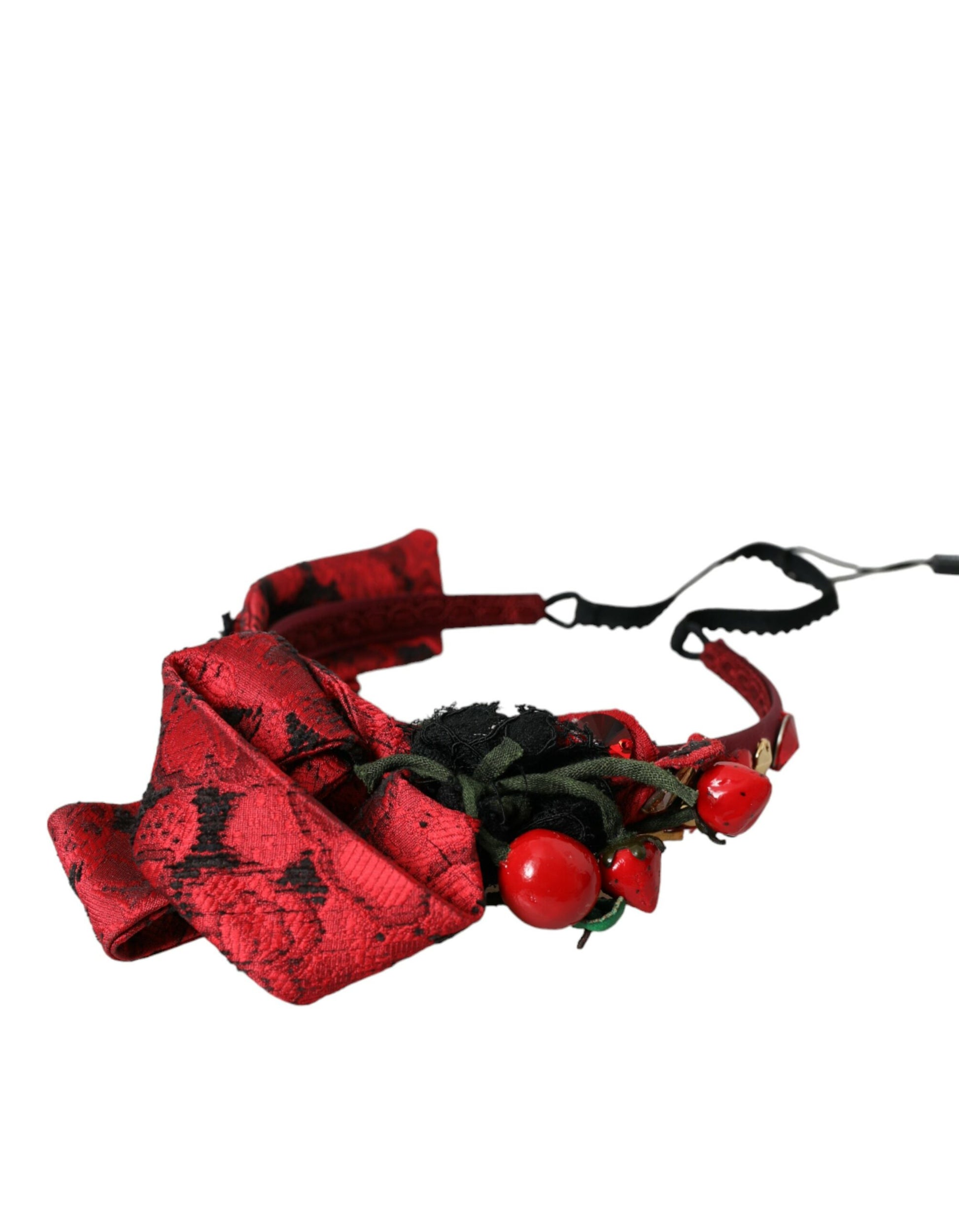 Dolce & Gabbana Red Cherry Sicily Embellished Women Hairband Diadem - ClickThatClicks 