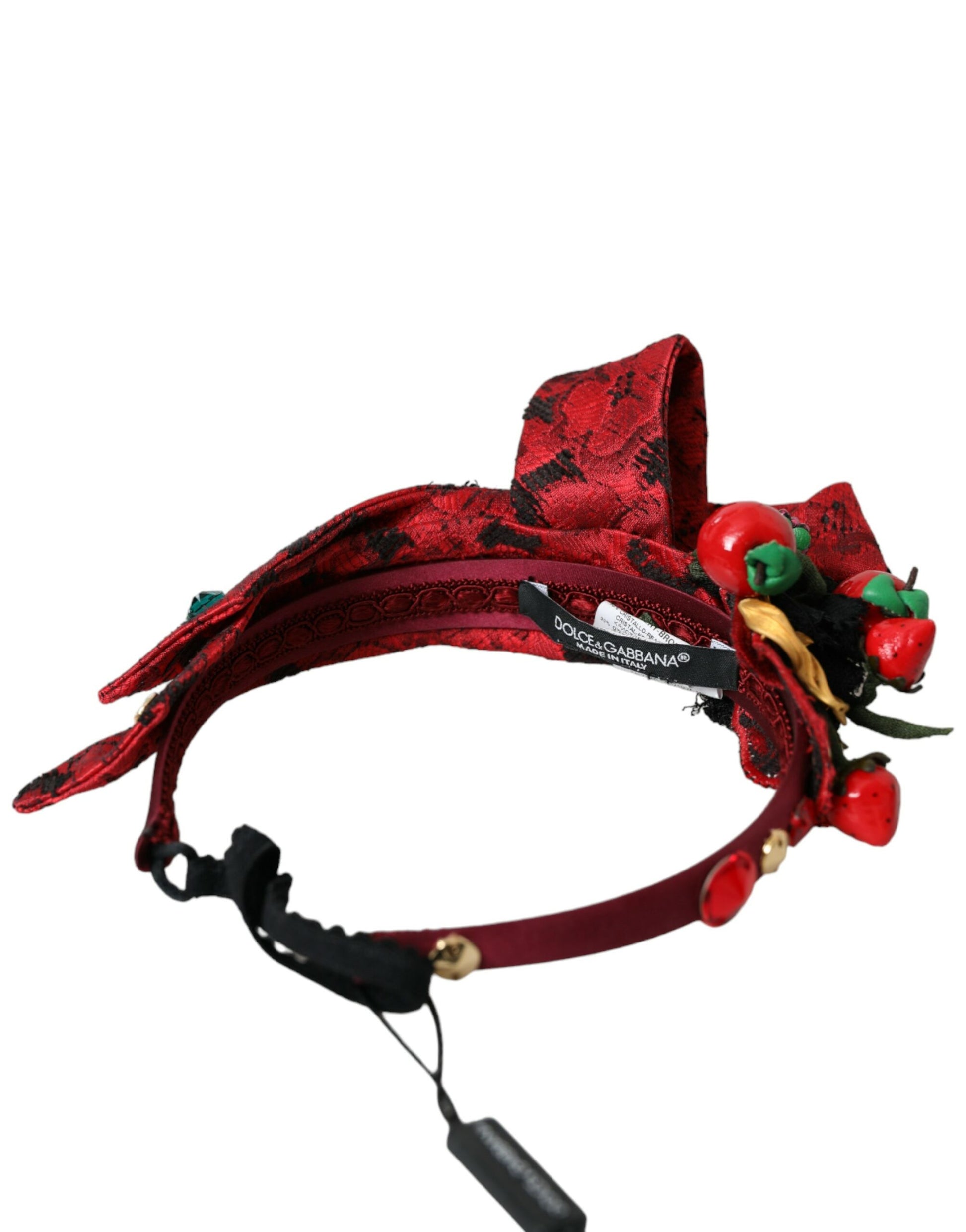 Dolce & Gabbana Red Cherry Sicily Embellished Women Hairband Diadem - ClickThatClicks 