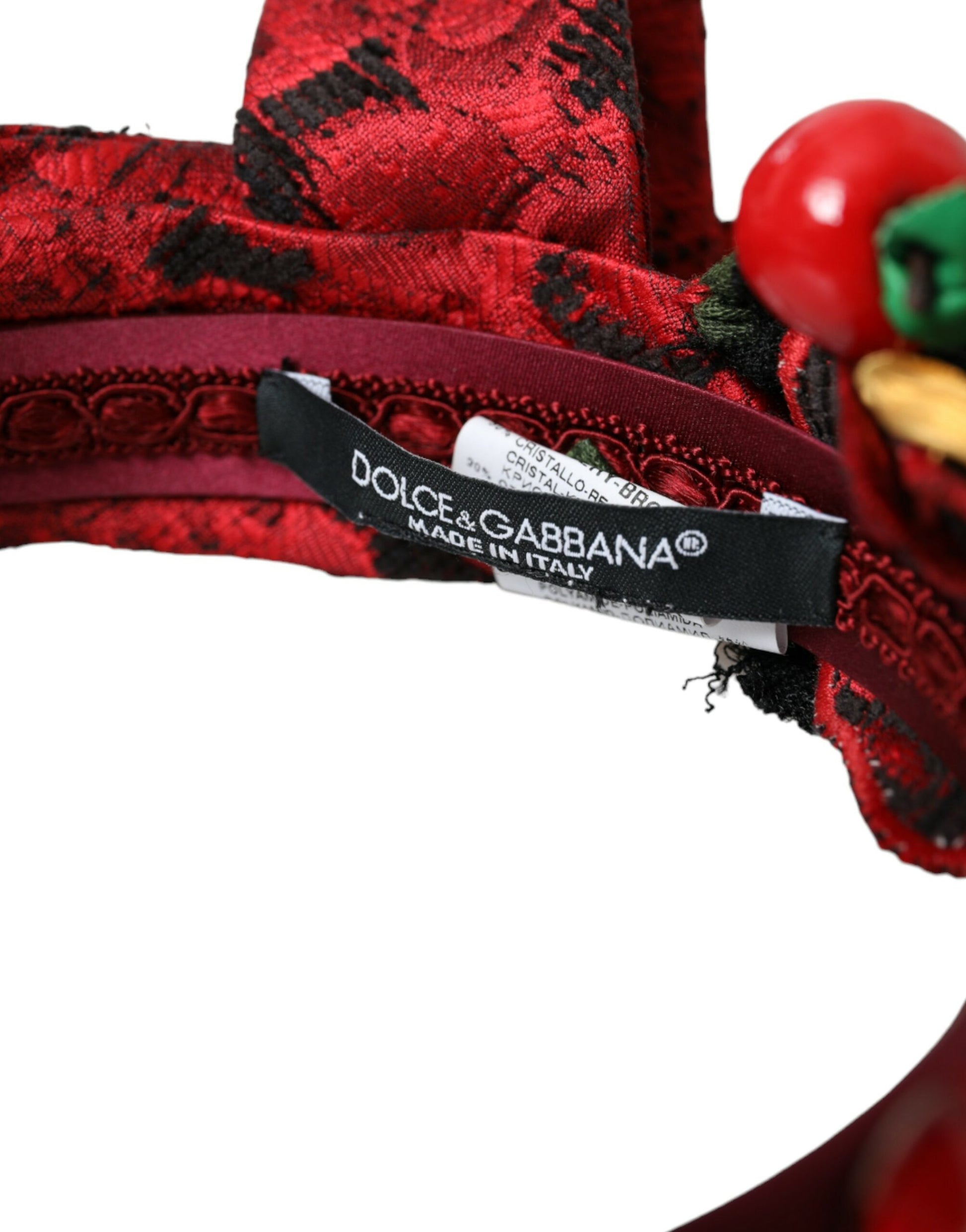 Dolce & Gabbana Red Cherry Sicily Embellished Women Hairband Diadem - ClickThatClicks 