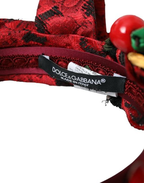 Dolce & Gabbana Red Cherry Sicily Embellished Women Hairband Diadem - ClickThatClicks 