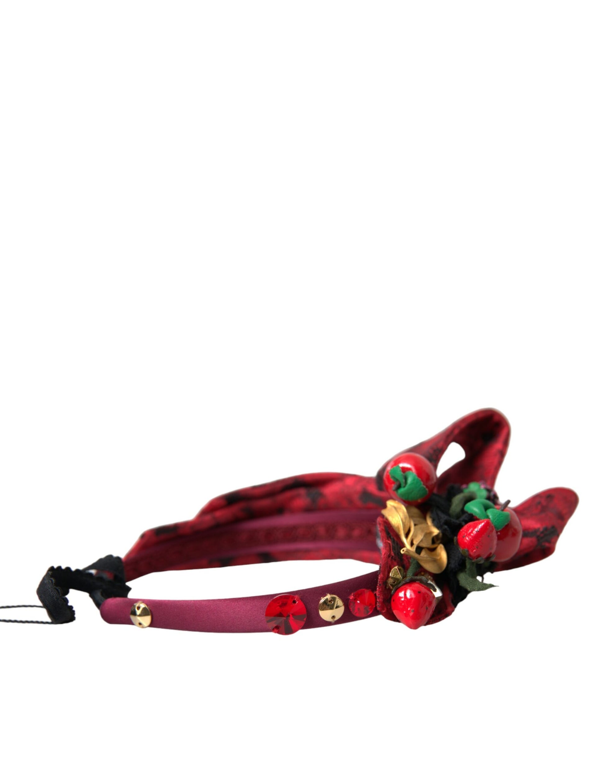 Dolce & Gabbana Red Cherry Sicily Embellished Women Hairband Diadem - ClickThatClicks 
