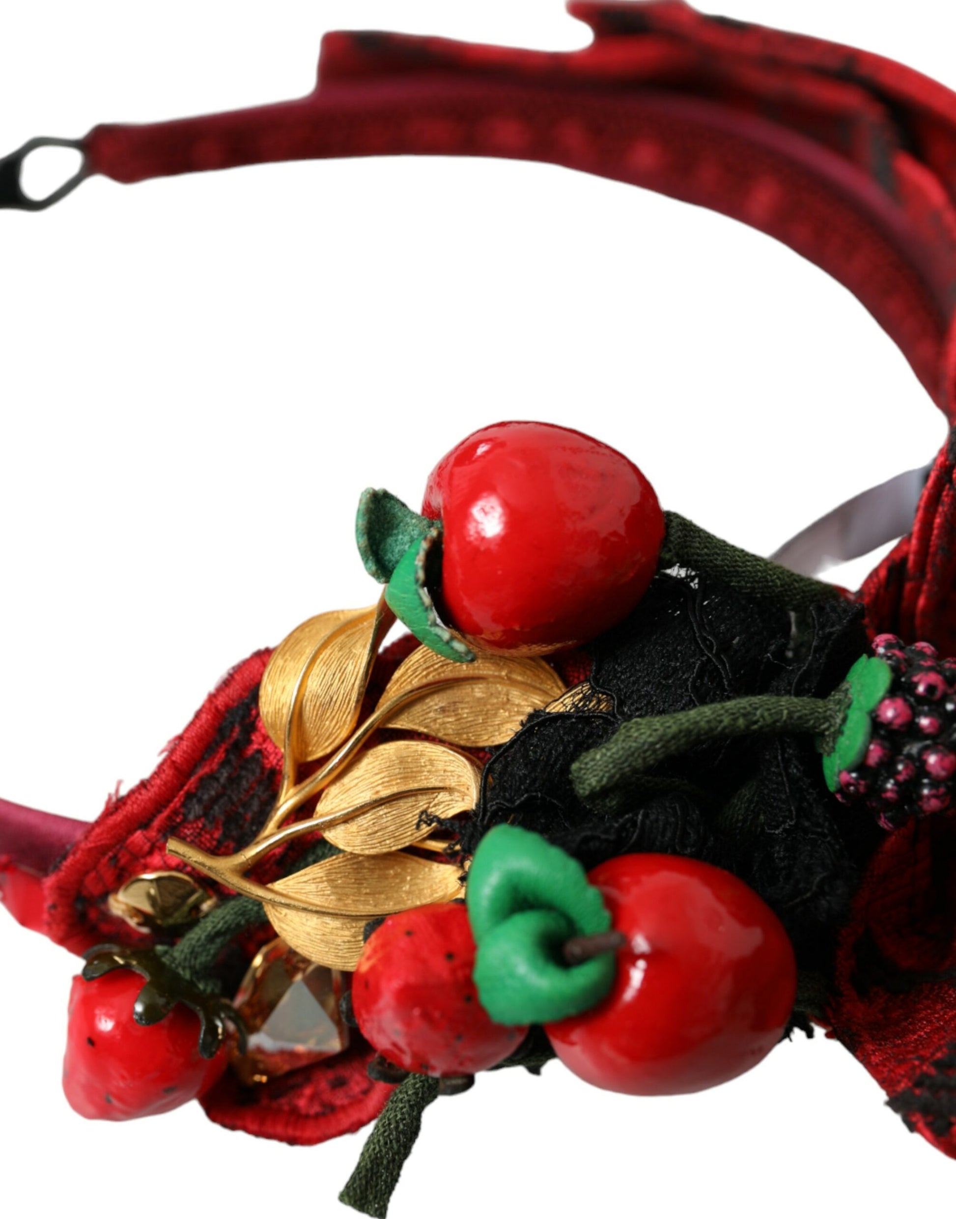 Dolce & Gabbana Red Cherry Sicily Embellished Women Hairband Diadem - ClickThatClicks 