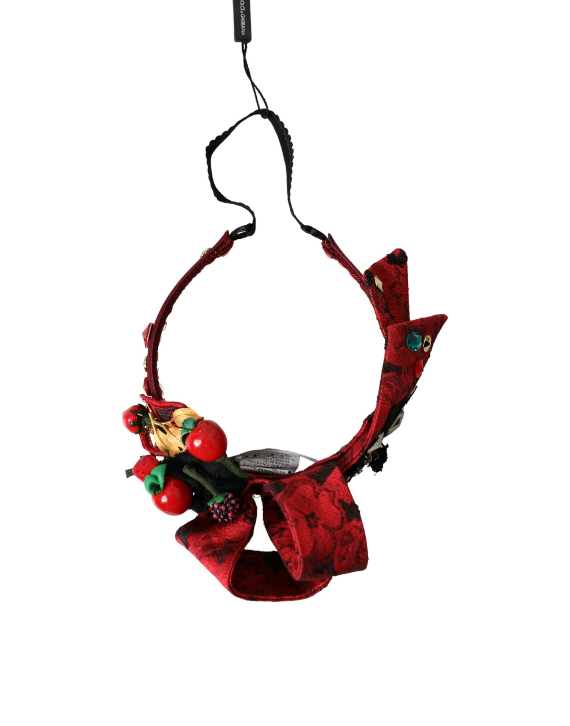 Dolce & Gabbana Red Cherry Sicily Embellished Women Hairband Diadem - ClickThatClicks 