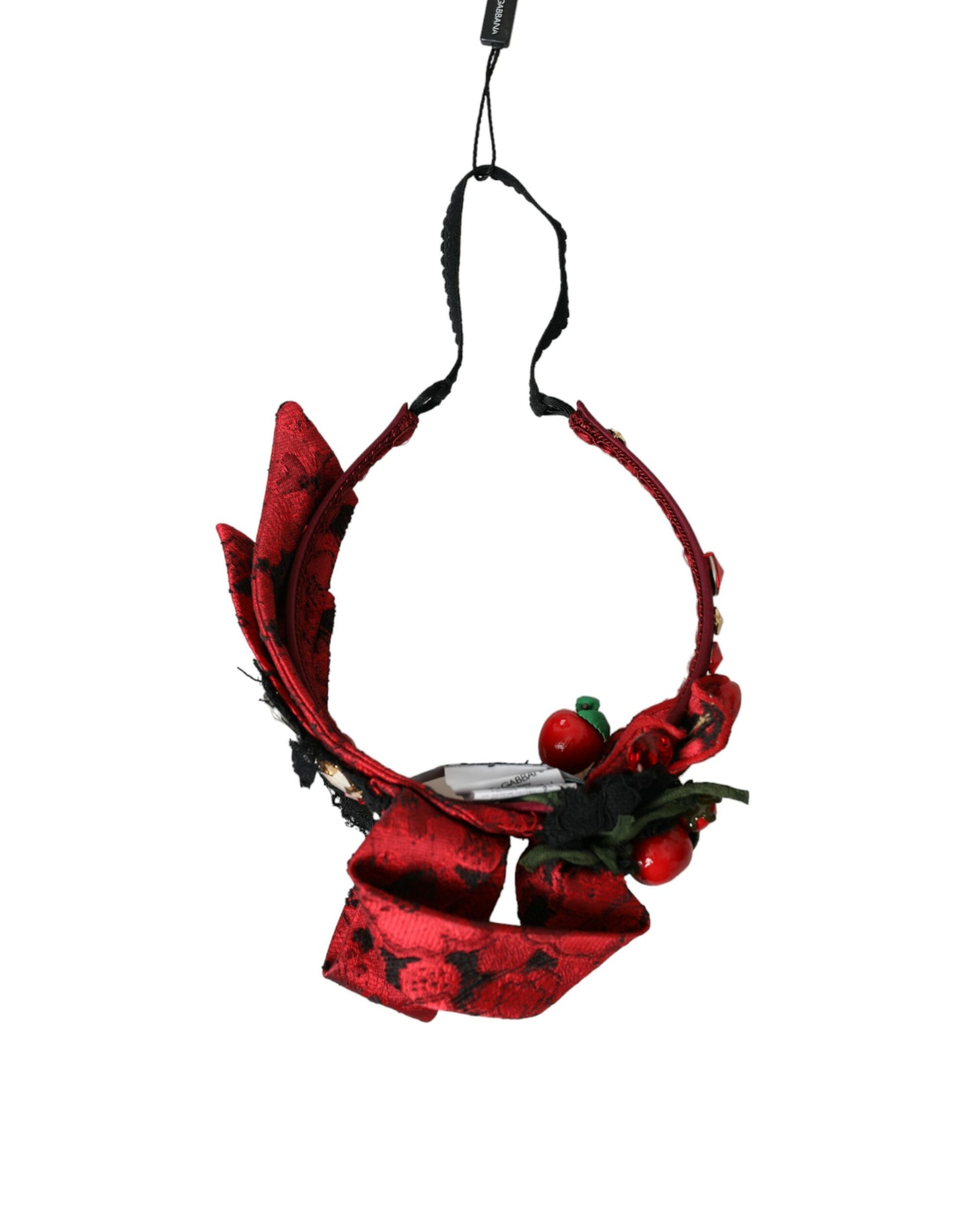 Dolce & Gabbana Red Cherry Sicily Embellished Women Hairband Diadem - ClickThatClicks 