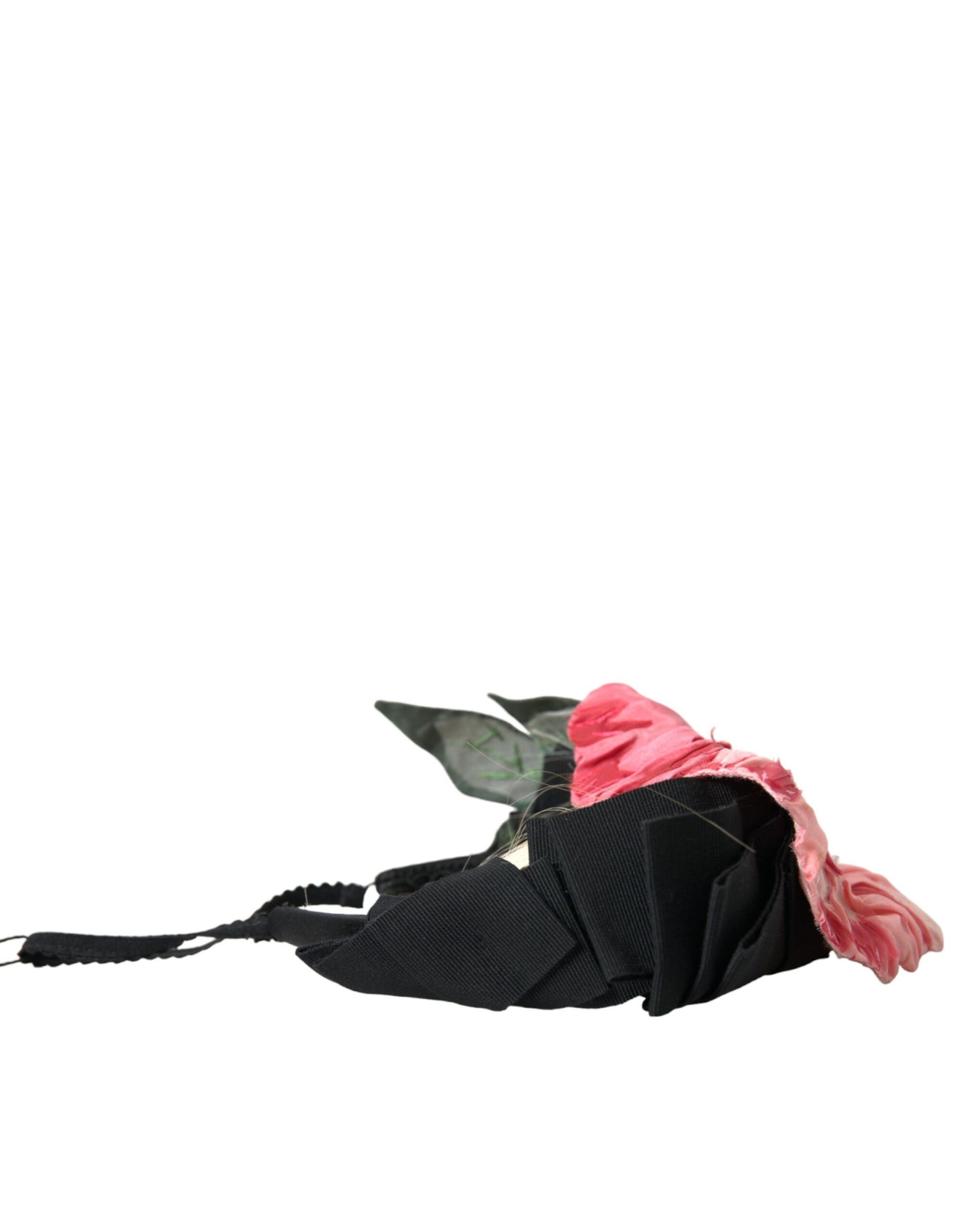 Dolce & Gabbana Black Viscose White Hair Parrucchiera Headband Diadem - ClickThatClicks 