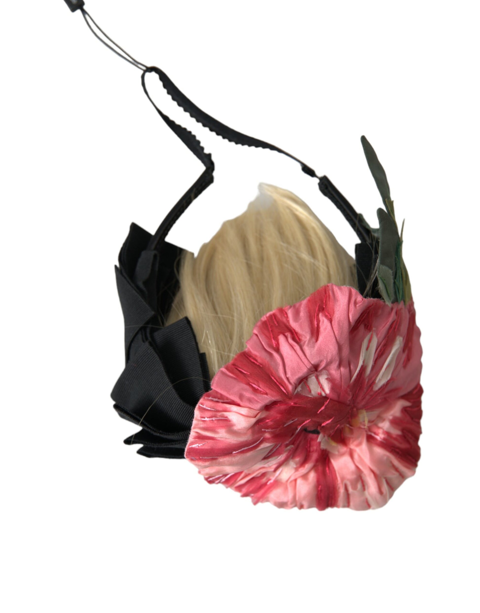 Dolce & Gabbana Black Viscose White Hair Parrucchiera Headband Diadem - ClickThatClicks 