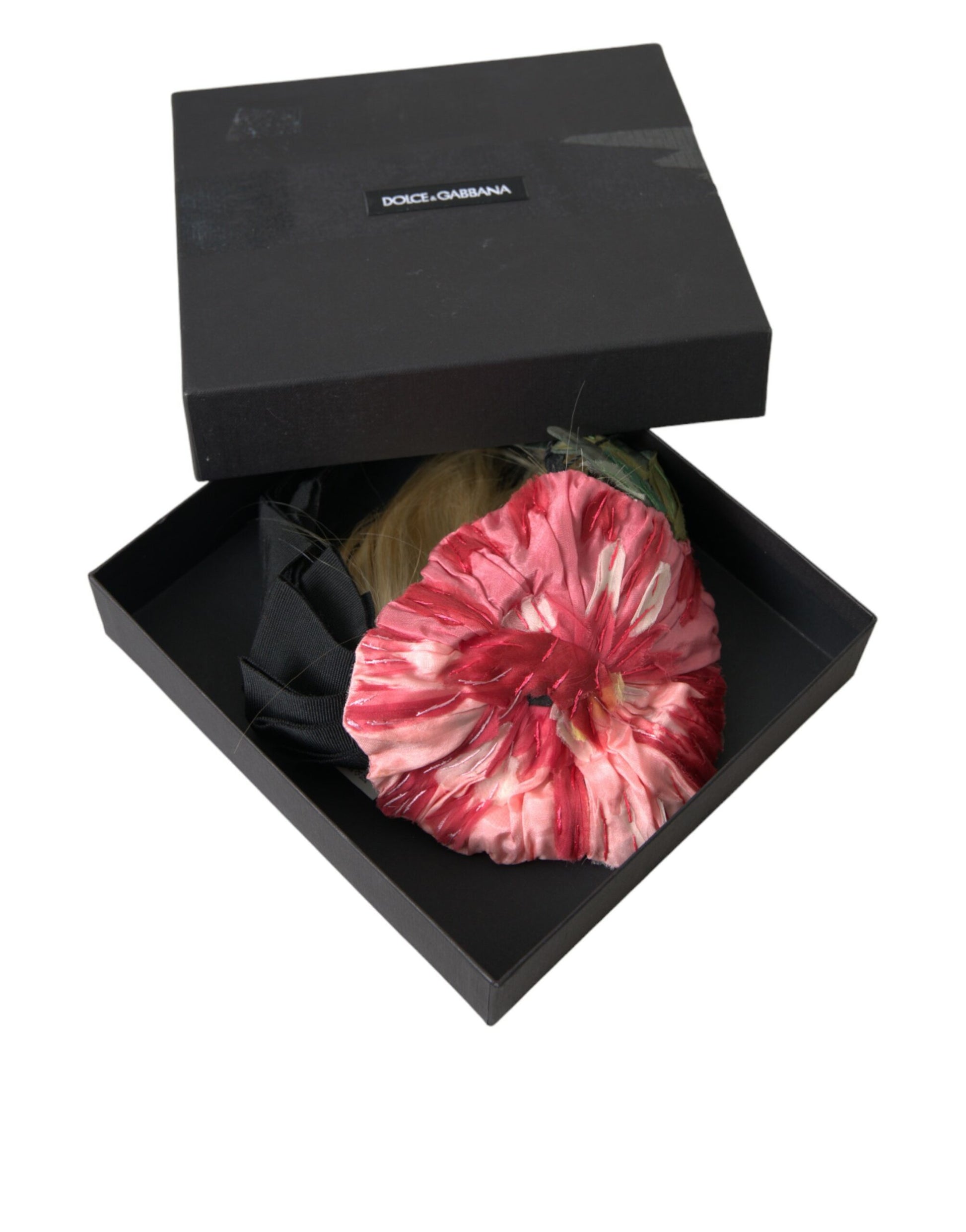 Dolce & Gabbana Black Viscose White Hair Parrucchiera Headband Diadem - ClickThatClicks 