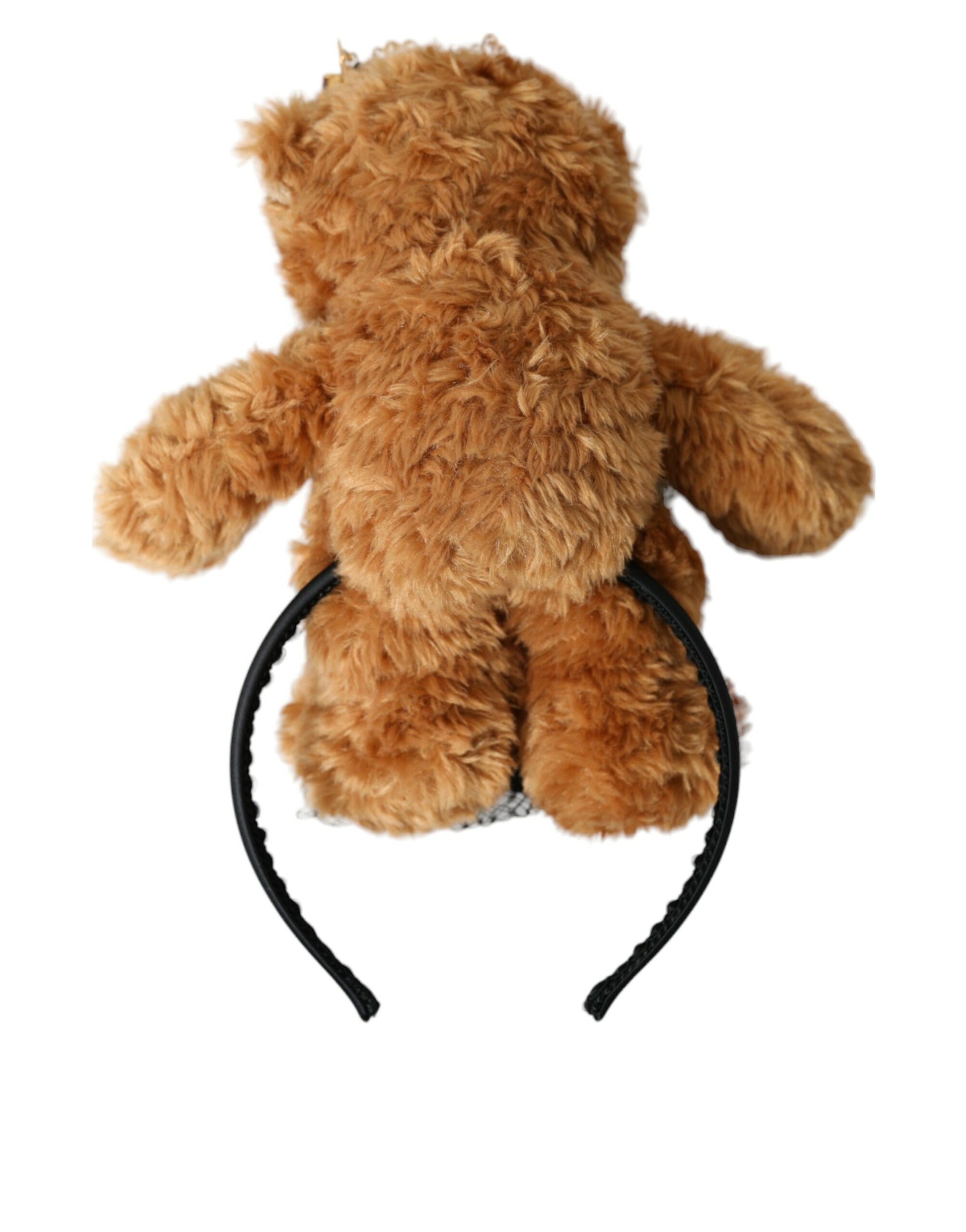 Dolce & Gabbana Brown Teddy Bear Gold Crystal Crown Hair Band Diadem - ClickThatClicks 