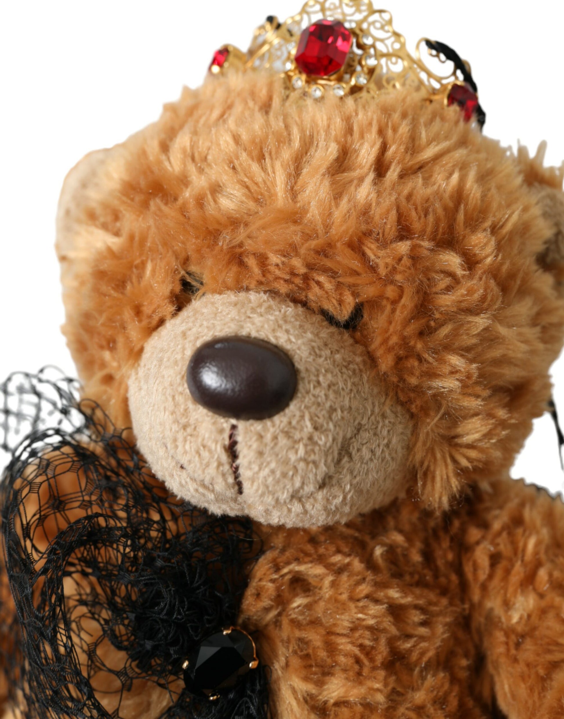 Dolce & Gabbana Brown Teddy Bear Gold Crystal Crown Hair Band Diadem - ClickThatClicks 