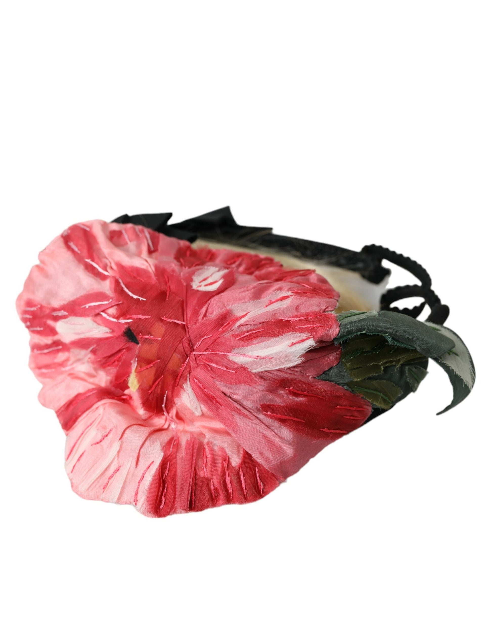 Dolce & Gabbana Black Viscose White Hair Parrucchiera Headband Diadem - ClickThatClicks 