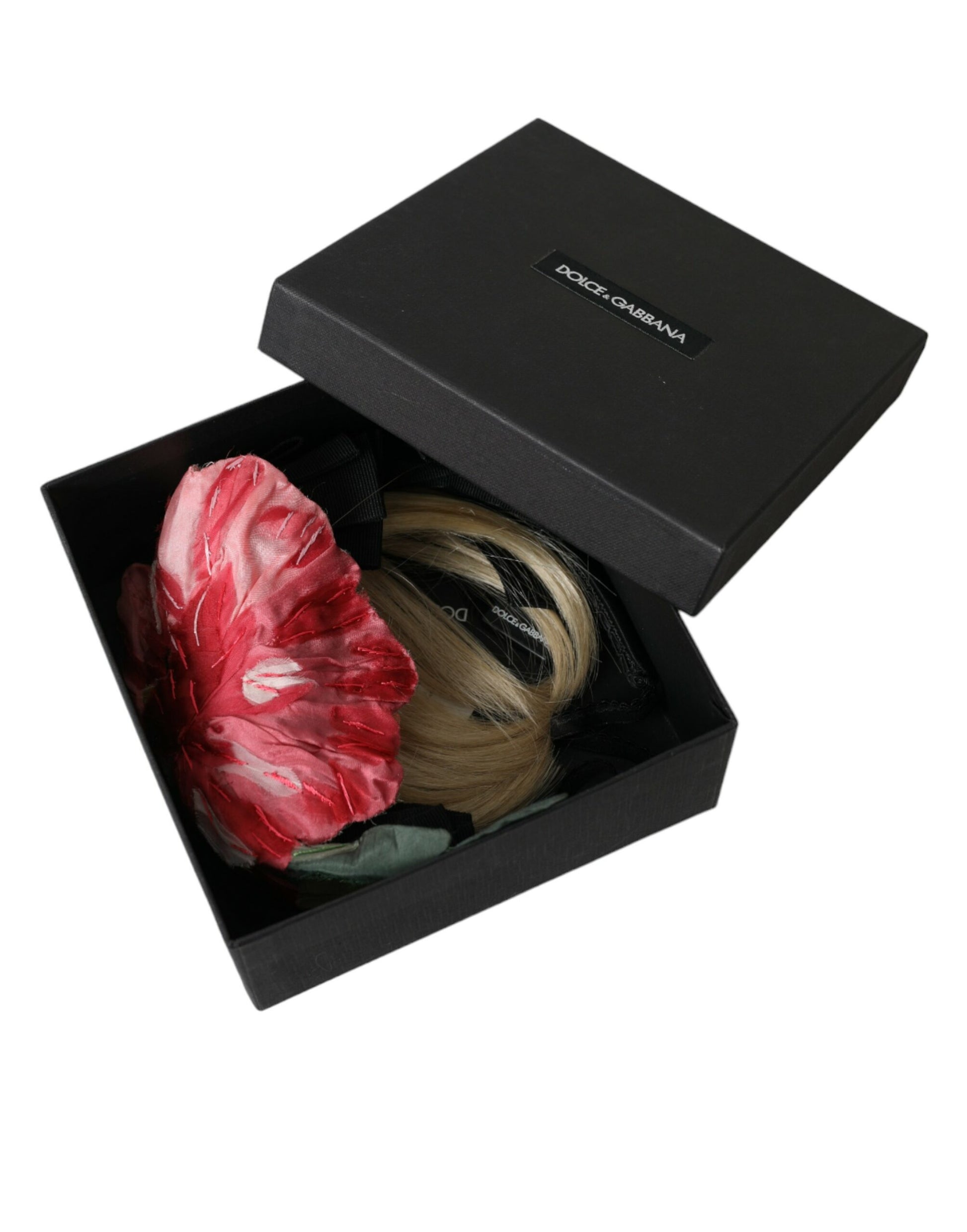 Dolce & Gabbana Black Viscose White Hair Parrucchiera Headband Diadem - ClickThatClicks 