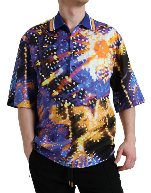 Dolce & Gabbana Multicolor Luminarie Print Cotton Casual Shirt - ClickThatClicks 