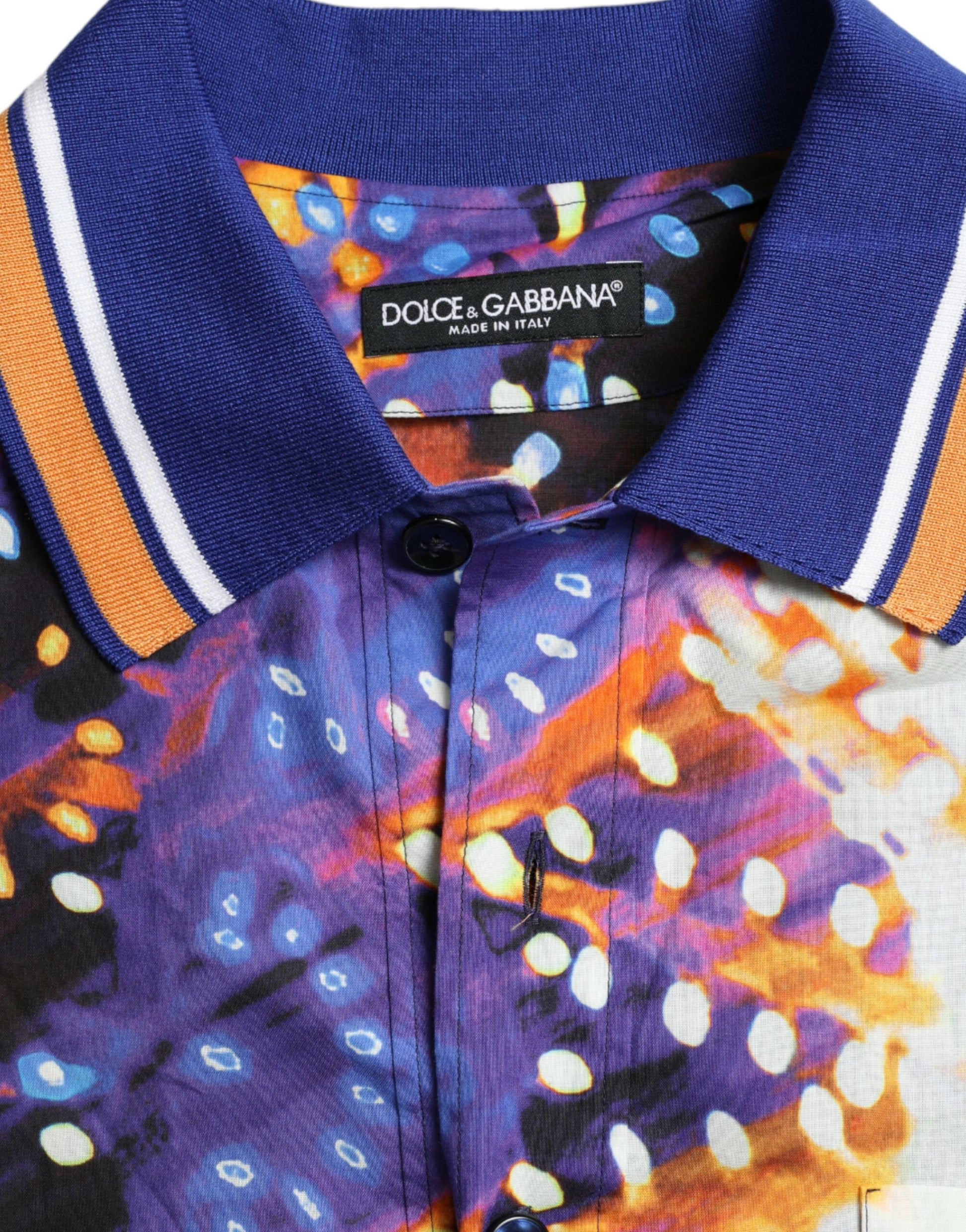 Dolce & Gabbana Multicolor Luminarie Print Cotton Casual Shirt - ClickThatClicks 