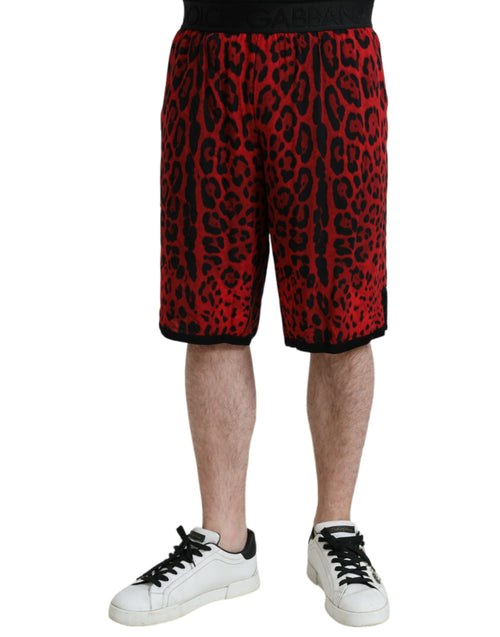 Dolce & Gabbana Red Leopard Print Viscose Bermuda Shorts - ClickThatClicks 