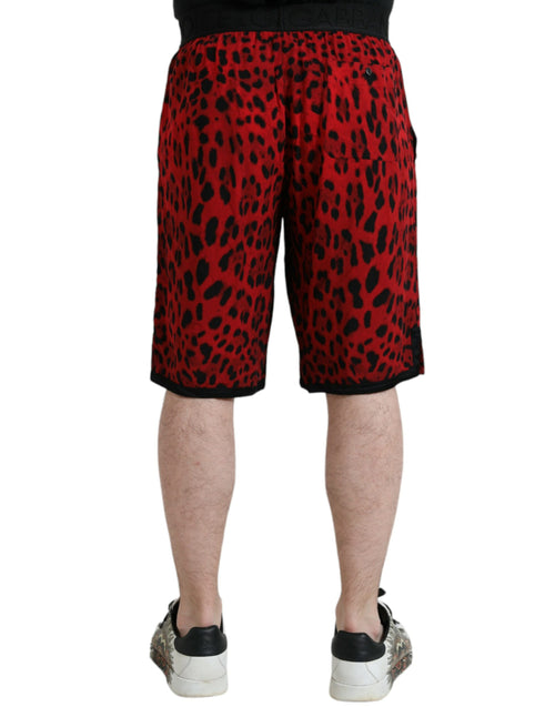 Dolce & Gabbana Red Leopard Print Viscose Bermuda Shorts - ClickThatClicks 