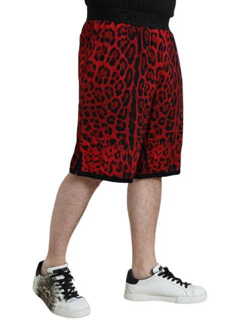 Dolce & Gabbana Red Leopard Print Viscose Bermuda Shorts - ClickThatClicks 