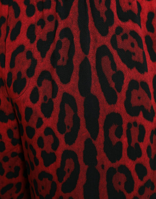 Dolce & Gabbana Red Leopard Print Viscose Bermuda Shorts - ClickThatClicks 