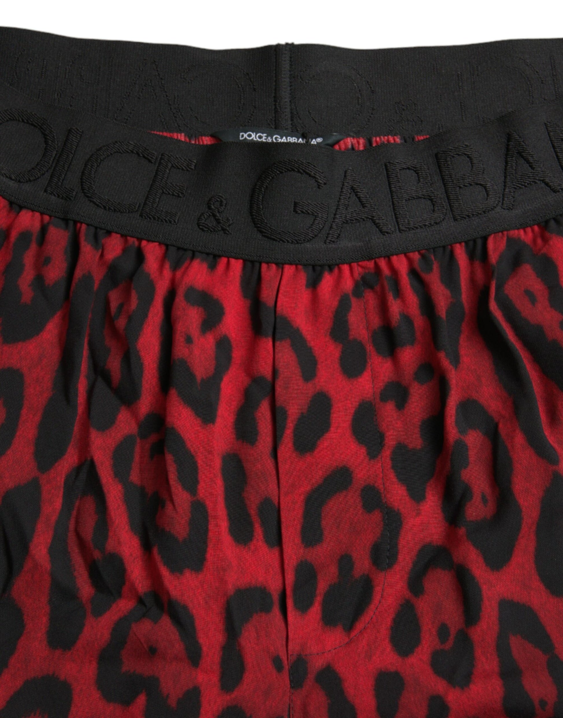Dolce & Gabbana Red Leopard Print Viscose Bermuda Shorts - ClickThatClicks 