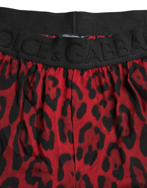 Dolce & Gabbana Red Leopard Print Viscose Bermuda Shorts - ClickThatClicks 