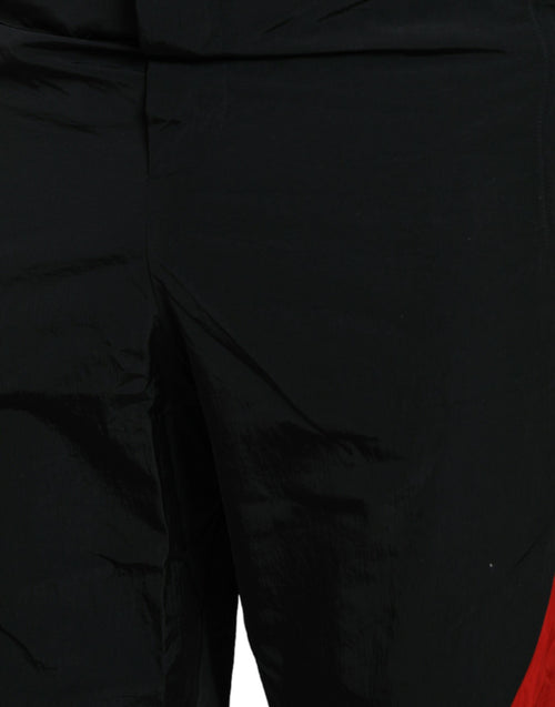 Dolce & Gabbana Black Red Leopard Print Nylon Jogger Pants - ClickThatClicks 