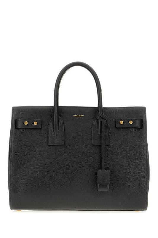 Saint Laurent Black Calf Leather Sac De Jour Handbag - ClickThatClicks 