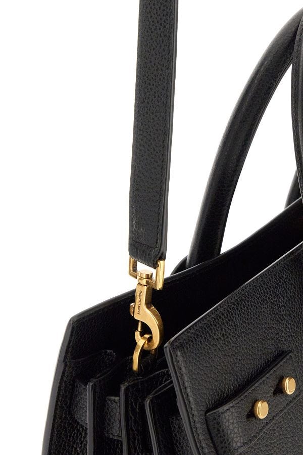 Saint Laurent Black Calf Leather Sac De Jour Handbag - ClickThatClicks 