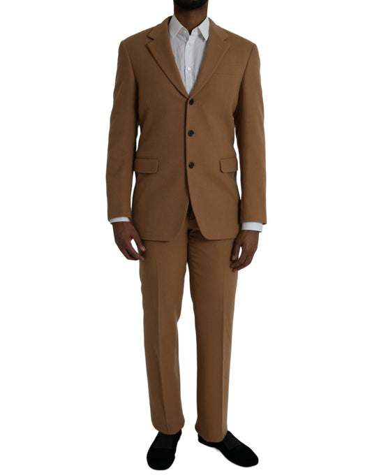 Prada Brown Cashmere 2 Piece Single Breasted Suit - ClickThatClicks 