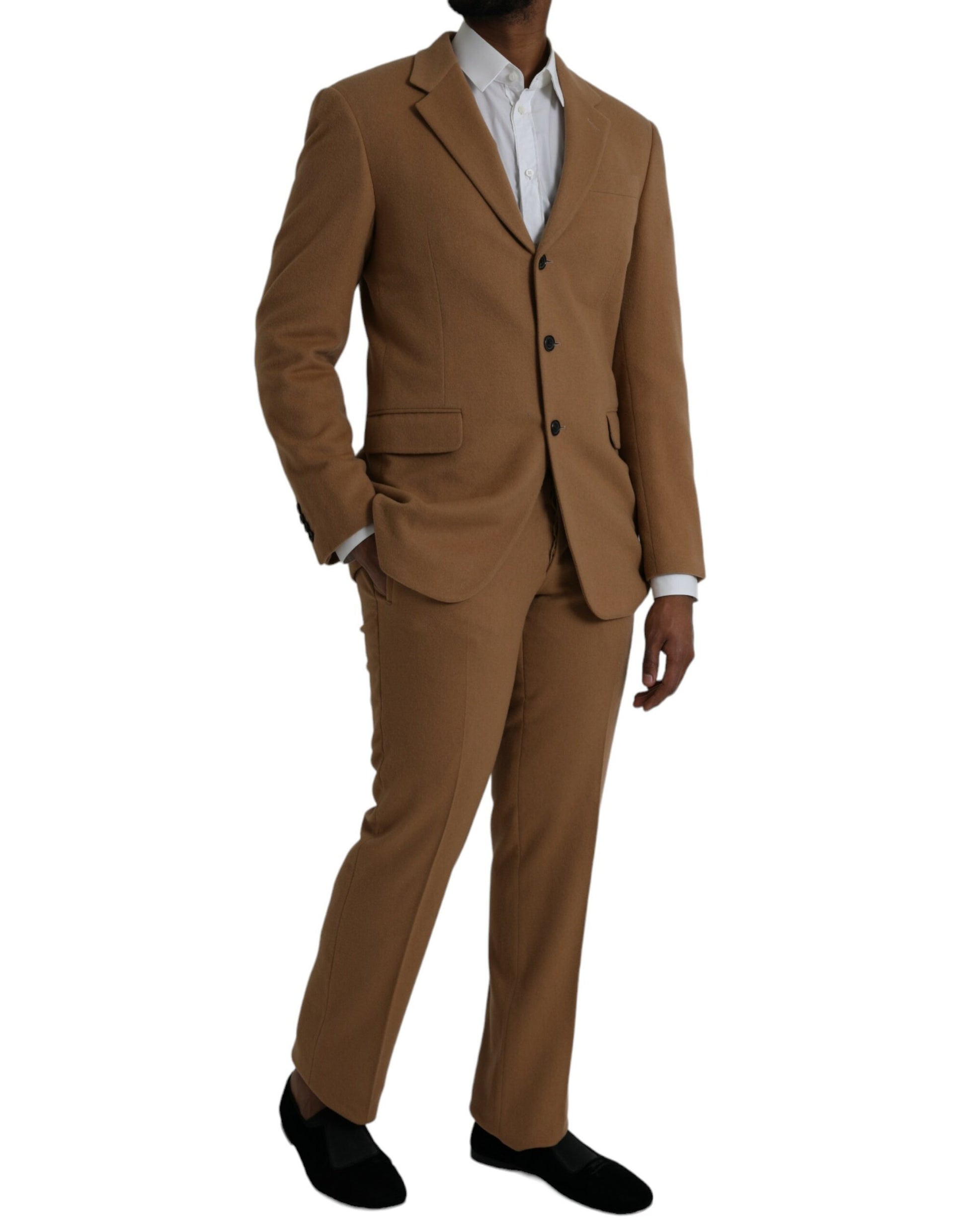 Prada Brown Cashmere 2 Piece Single Breasted Suit - ClickThatClicks 