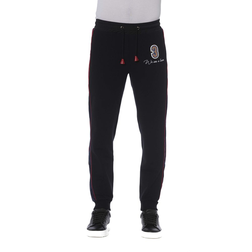 Trussardi Black Cotton Men Sports Pants - ClickThatClicks 