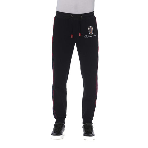 Trussardi Black Cotton Men Sports Pants - ClickThatClicks 