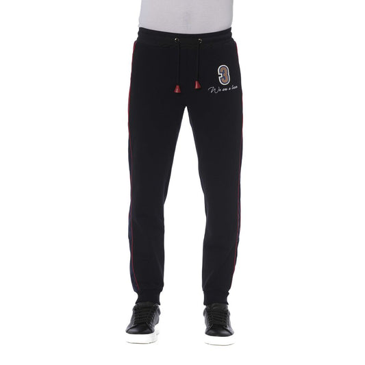 Trussardi Black Cotton Men Sports Pants - ClickThatClicks 