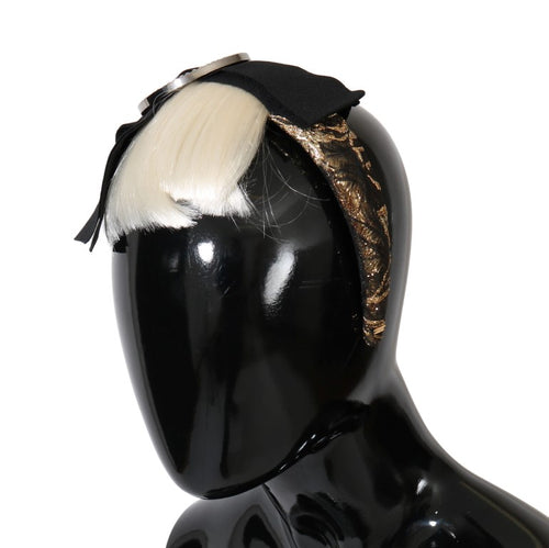 Dolce & Gabbana Black Crystal White Diadem Headband - ClickThatClicks 