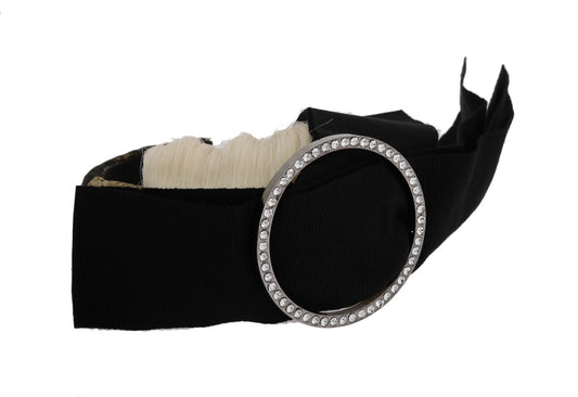 Dolce & Gabbana Black Crystal White Diadem Headband - ClickThatClicks 