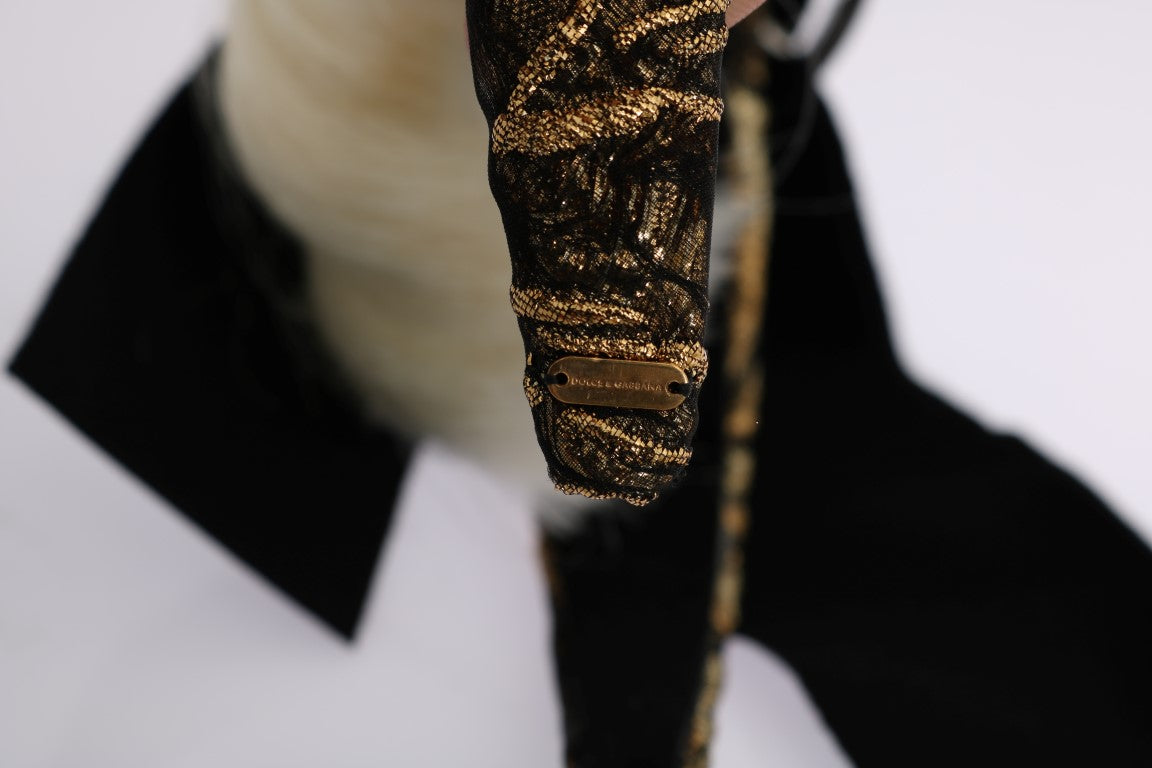 Dolce & Gabbana Black Crystal White Diadem Headband - ClickThatClicks 