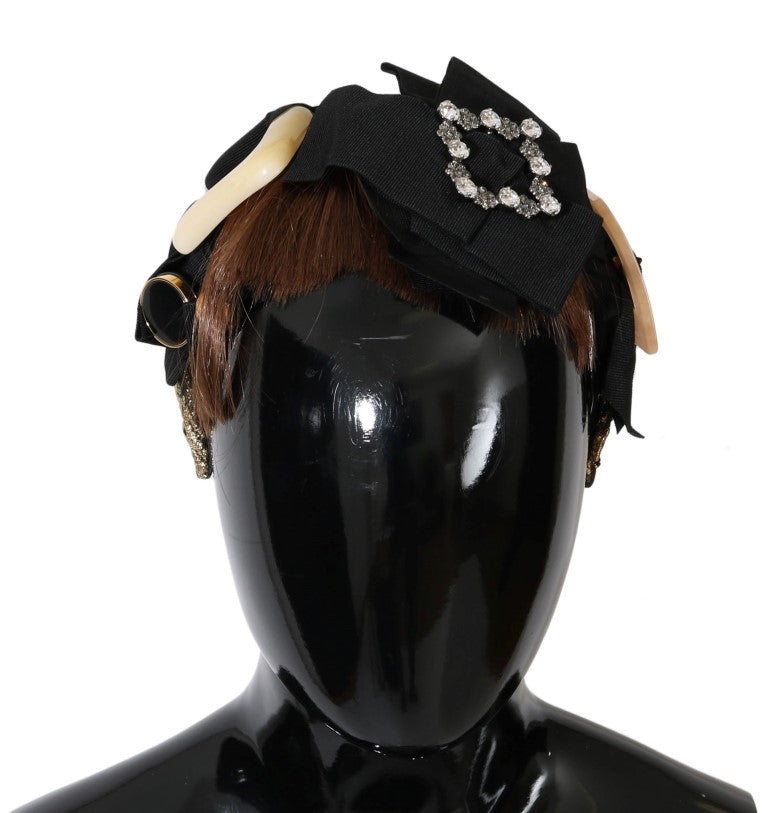 Dolce & Gabbana Clear Crystal Brown Hair Headband - ClickThatClicks
