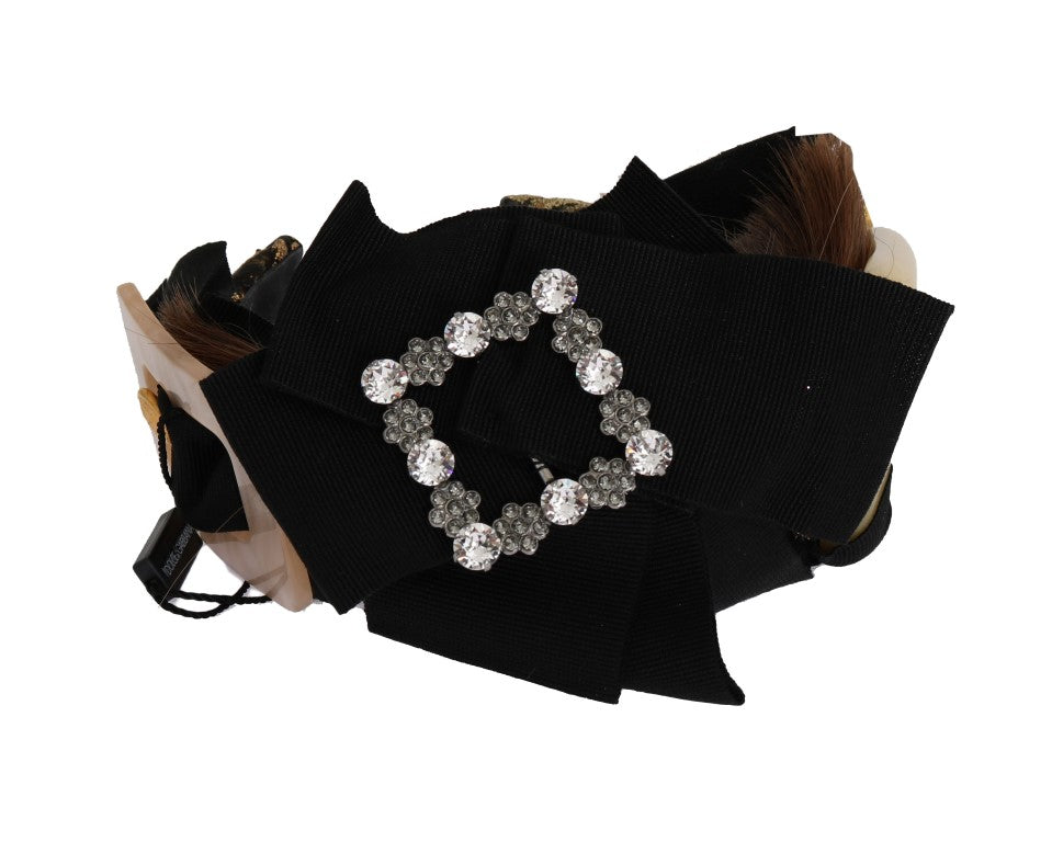 Dolce & Gabbana Clear Crystal Brown Hair Headband - ClickThatClicks