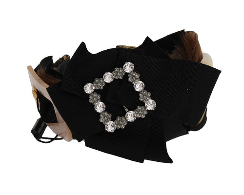 Dolce & Gabbana Clear Crystal Brown Hair Headband - ClickThatClicks 