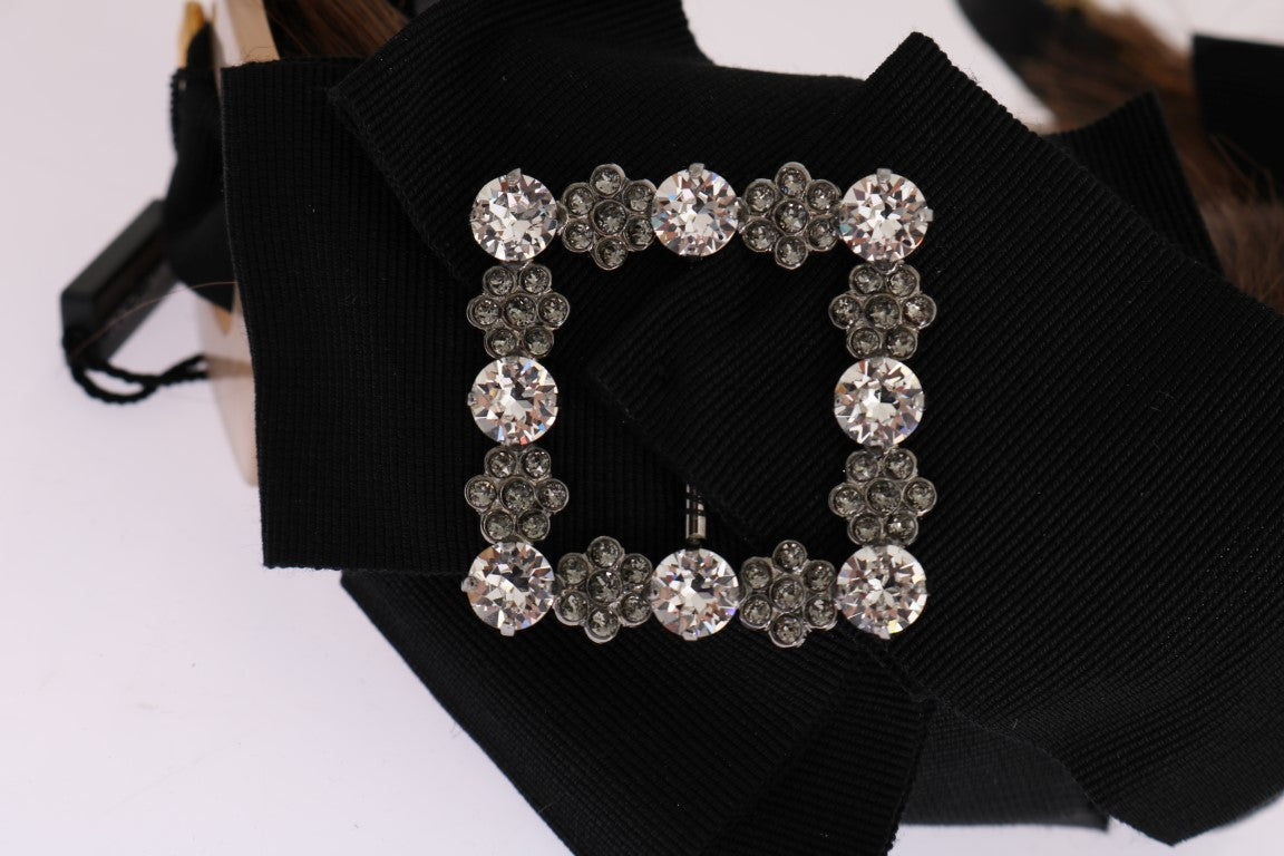 Dolce & Gabbana Clear Crystal Brown Hair Headband - ClickThatClicks